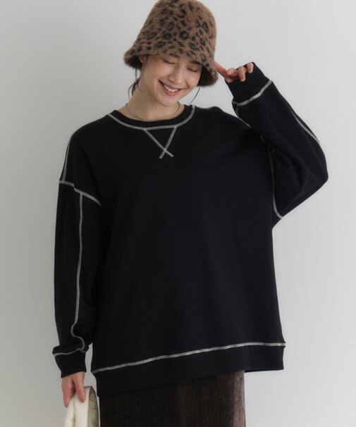 ハニーサックルローズ 配色ステッチスウェットプルオーバー