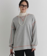 ハニーサックルローズ 配色ステッチスウェットプルオーバー