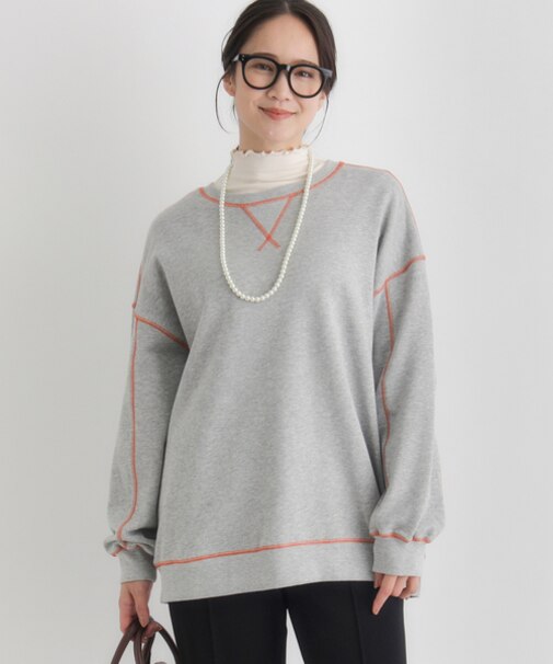 ハニーサックルローズ 配色ステッチスウェットプルオーバー