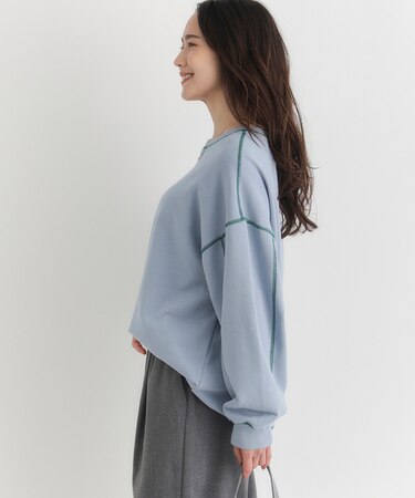 ハニーサックルローズ 配色ステッチスウェットプルオーバー