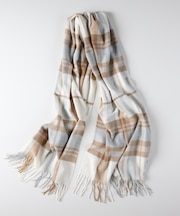 ハニーサックルローズ チェック柄大判ストール