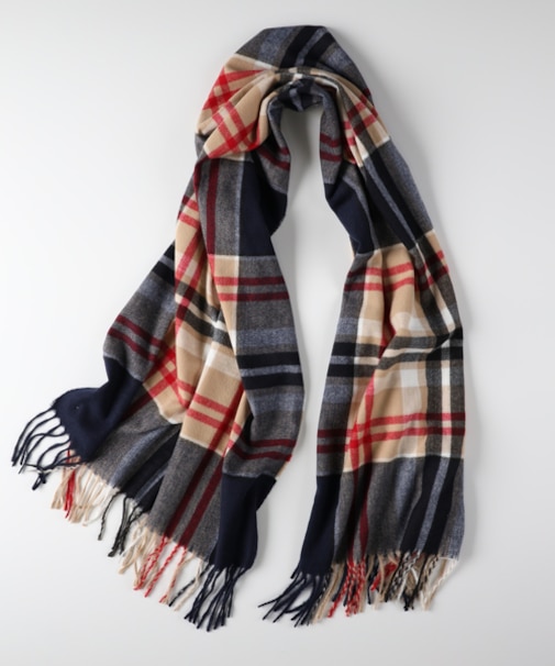 ハニーサックルローズ チェック柄大判ストール