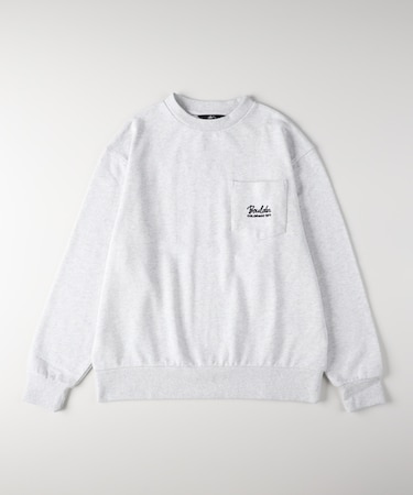 キャンプ7 胸ポケット刺繍ロゴクルーネックトレーナー