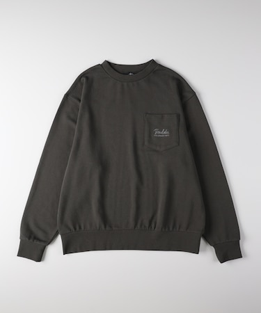 キャンプ7 胸ポケット刺繍ロゴクルーネックトレーナー