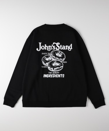 バックフードプリントクルーネックトレーナー