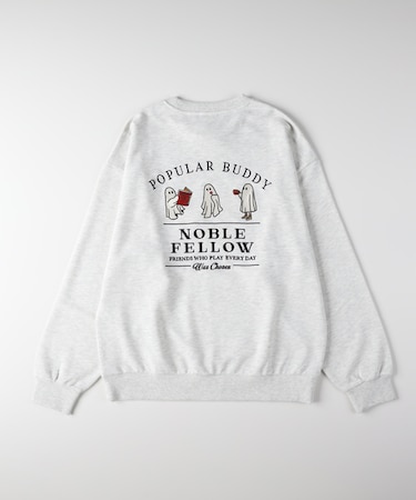 パワートゥーザピープル ゴースト刺繍クルーネックトレーナー