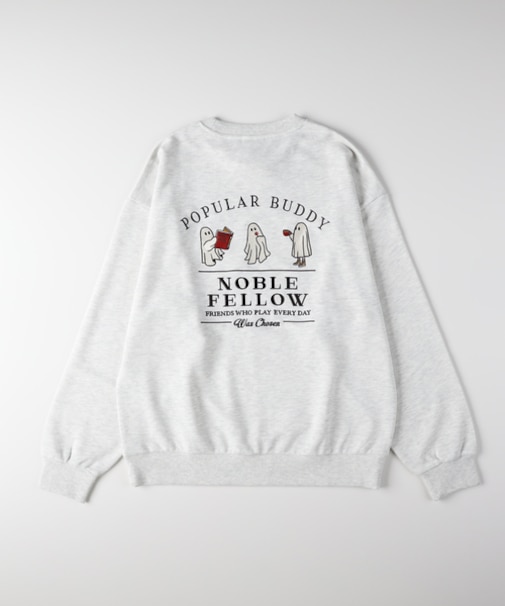 パワートゥーザピープル ゴースト刺繍クルーネックトレーナー