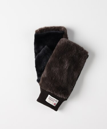 ハニーサックルローズ フェイクファー指切りグローブ