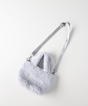 ヴィヴィアンブルー ショルダー付きボアトートバッグ