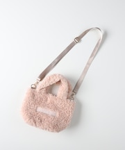 ヴィヴィアンブルー ショルダー付きボアトートバッグ