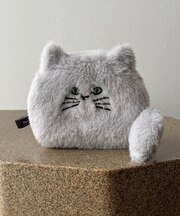 チャミーフェイスポーチCAT　GRAY