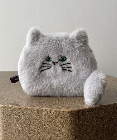チャミーフェイスポーチCAT　GRAY