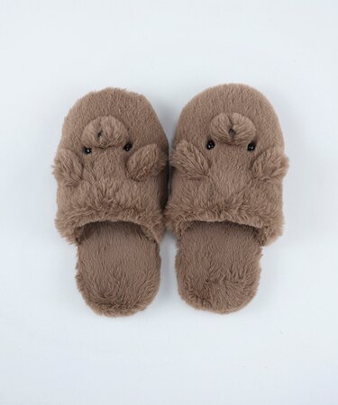 テディヒールスリッパGREIGE