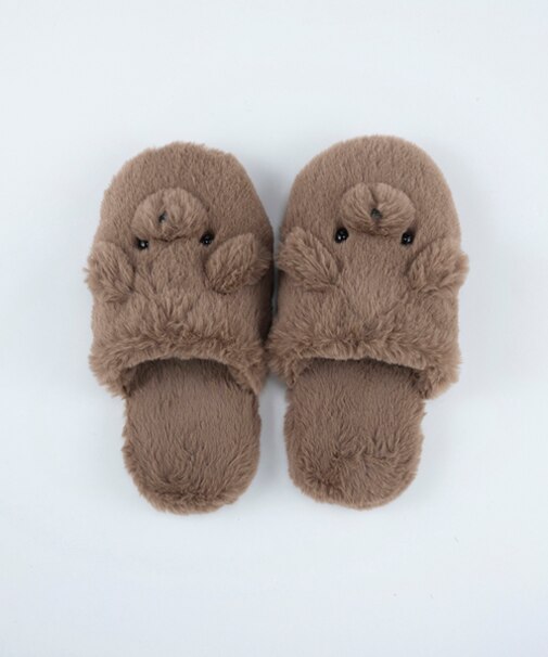 テディヒールスリッパGREIGE