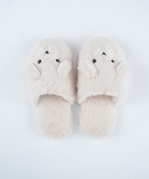 テディヒールスリッパIVORY