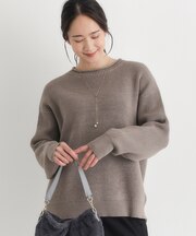 ハニーサックルローズ 畦編みクルーネックセーター