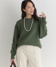 ハニーサックルローズ 畦編みクルーネックセーター