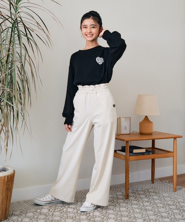 ヴィヴィアンブルー 裏起毛ワイドパンツ