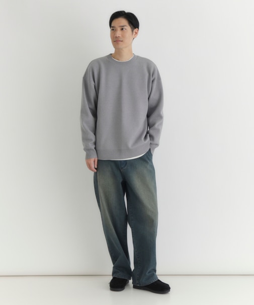 バックナンバー ウォッシャブルニットメランジクルーネックセーター