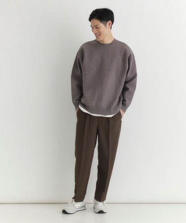 バックナンバー ウォッシャブルニットメランジクルーネックセーター