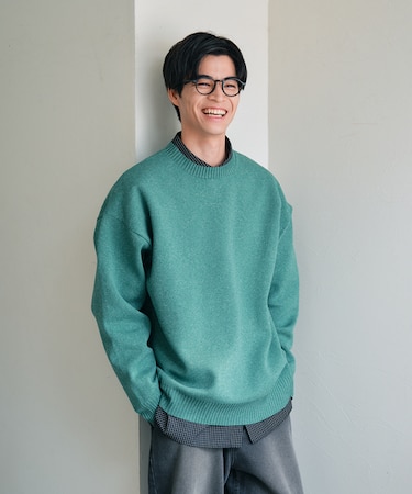 バックナンバー ウォッシャブルニットメランジクルーネックセーター