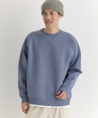 バックナンバー ウォッシャブルニットメランジクルーネックセーター