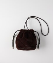 ハニーサックルローズ フェイクファー巾着バッグ