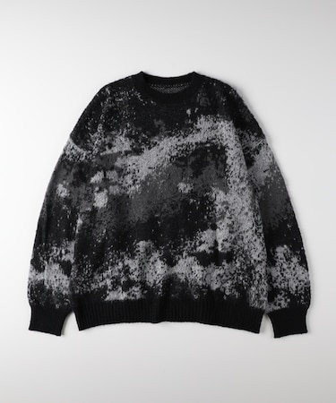 バックナンバー シャギーニットグラデーションクルーネックセーター