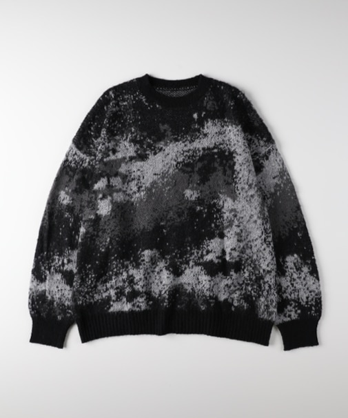 バックナンバー シャギーニットグラデーションクルーネックセーター