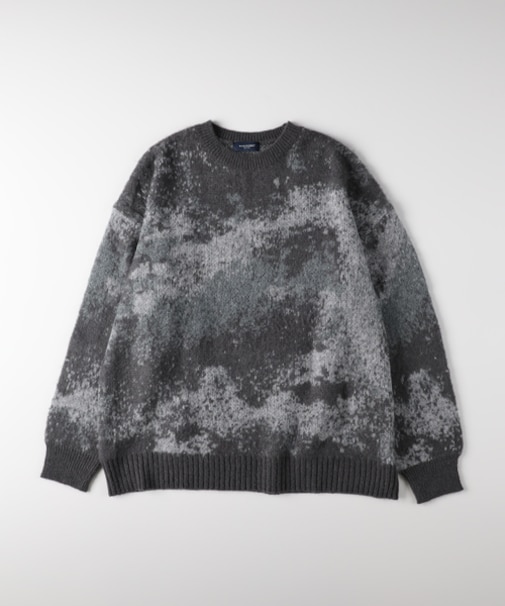 バックナンバー シャギーニットグラデーションクルーネックセーター