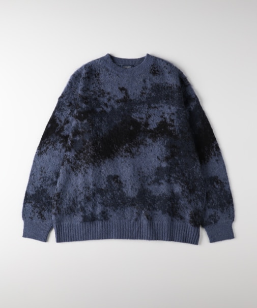 バックナンバー シャギーニットグラデーションクルーネックセーター