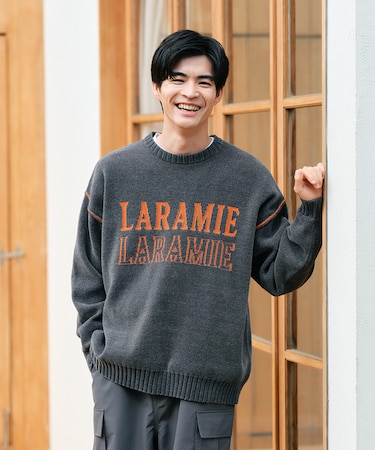 バックナンバー モールニットロゴクルーネックセーター