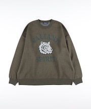 バックナンバー バルキーニットアニマル柄クルーネックセーター