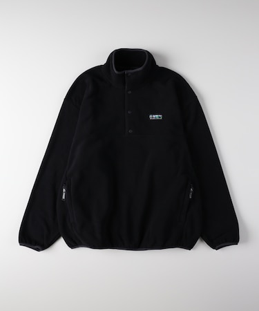 キャンプ7 フリースハーフスナップロゴトレーナー