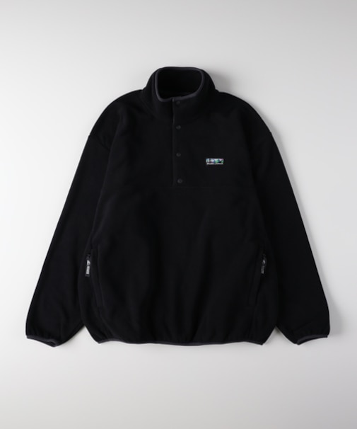 キャンプ7 フリースハーフスナップロゴトレーナー