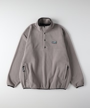 キャンプ7 フリースハーフスナップロゴトレーナー