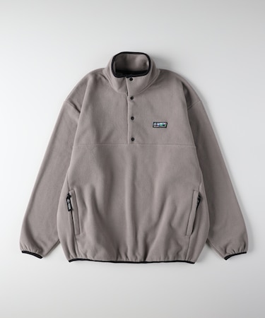 キャンプ7 フリースハーフスナップロゴトレーナー