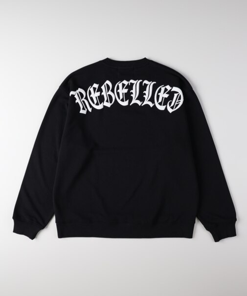 リファービッシュ バック発砲プリントスウェットプルオーバー