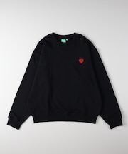 リファービッシュ ワンポイントロゴ刺繍クルーネックプルオーバー