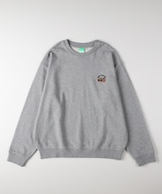 リファービッシュ ワンポイントロゴ刺繍クルーネックプルオーバー