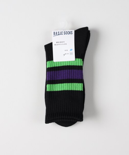 ベーシックソックス ラインリブハイクウォーターソックス