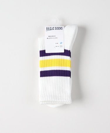 ベーシックソックス ラインリブハイクウォーターソックス
