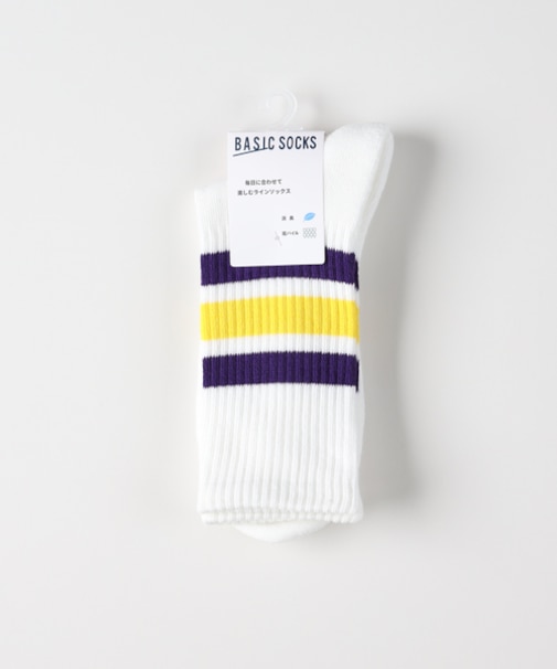 ベーシックソックス ラインリブハイクウォーターソックス