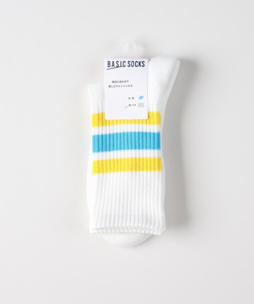 ベーシックソックス ラインリブハイクウォーターソックス