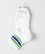 ベーシックソックス ラインリブクウォーターソックス