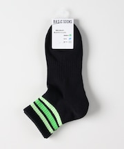 ベーシックソックス ラインリブクウォーターソックス