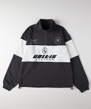 ゲームシャツロゴスウェットハーフジッププルオーバー