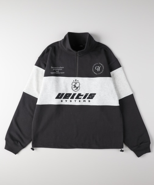 ゲームシャツロゴスウェットハーフジッププルオーバー