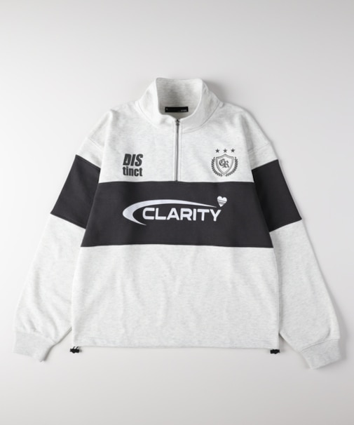 ゲームシャツロゴスウェットハーフジッププルオーバー