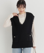 ハニーサックルローズ ニットフリンジベスト